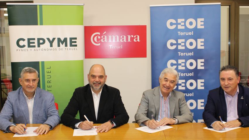 CEOE Teruel, CEPYME Teruel y Cámara de Comercio de Teruel firman un convenio de colaboración con la Asociación Española contra el Cáncer
