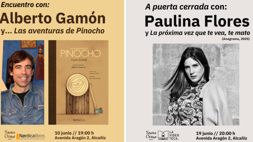 La Librería Santos Ochoa de Alcañiz acoge en junio a Alberto Gamón y Paulina Flores en dos citas literarias destacadas
