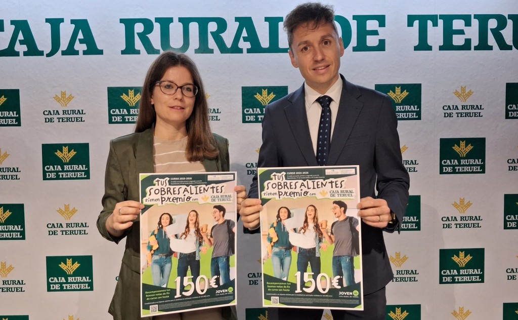 Caja Rural de Teruel recompensará con hasta 150 euros los sobresalientes obtenidos por los alumnos de Bachillerato y Formación Profesional