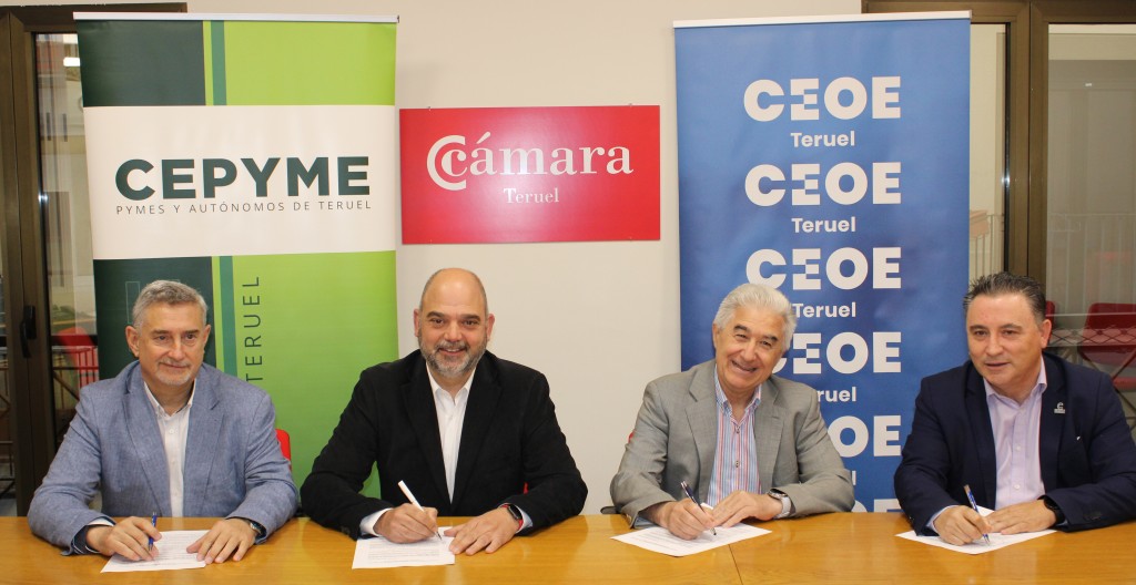 CEOE Teruel, CEPYME Teruel y Cámara de Comercio de Teruel firman un convenio de colaboración con la Asociación Española contra el Cáncer