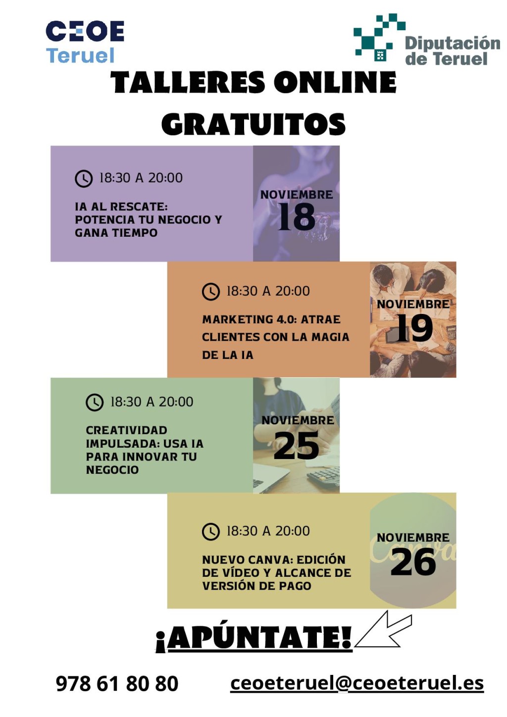 TALLERES ONLINE GRATUITOS CEOE Teruel - DPT