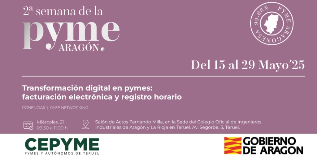 CEPYME Teruel organiza una jornada sobre facturación electrónica y registro horario en Teruel