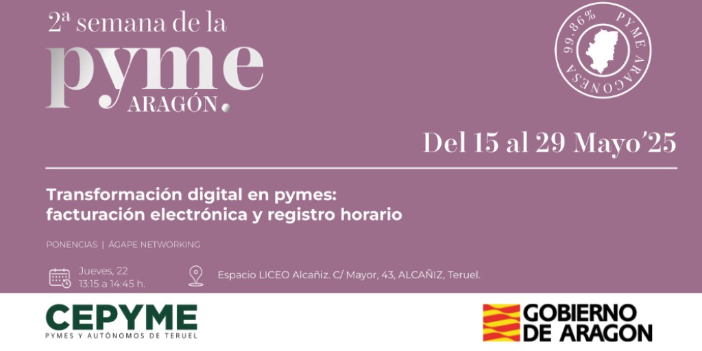 CEPYME Teruel acerca la digitalización a las pymes con una jornada sobre facturación electrónica y registro horario en Alcañiz