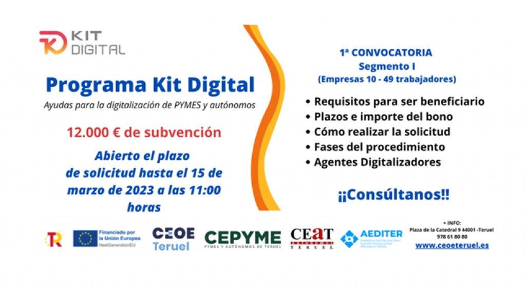 1ª Convocatoria para solicitar las ayudas del Kit Digital para empresas de 10 a 49 trabajadores